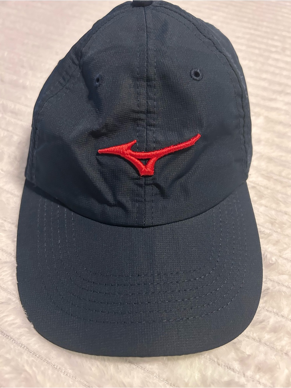 Mizuno Dark Blue Baseball Cap with Red Logo